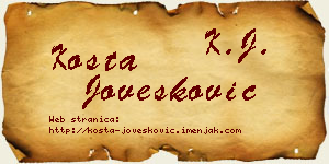 Kosta Jovešković vizit kartica